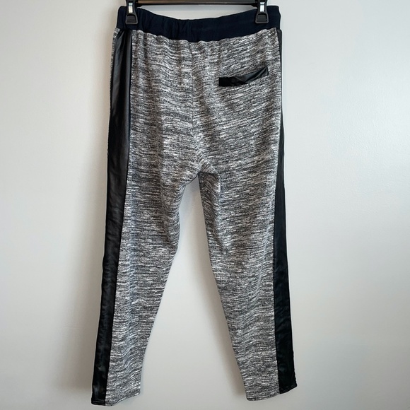 EUC ASOS Marl Lounge Jogger Pants Faux Leather Stripe & Pocket Accent Size 4 - Picture 5 of 8
